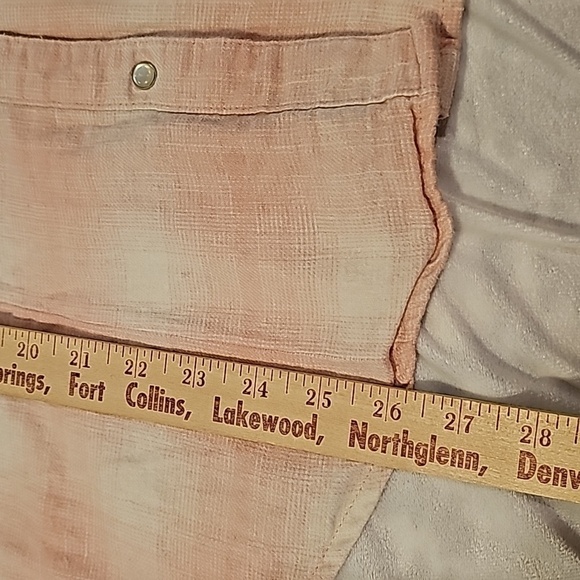 Wrangle retro pink plaid flannel pearl snap shirt Womans large  good condition - Picture 7 of 13